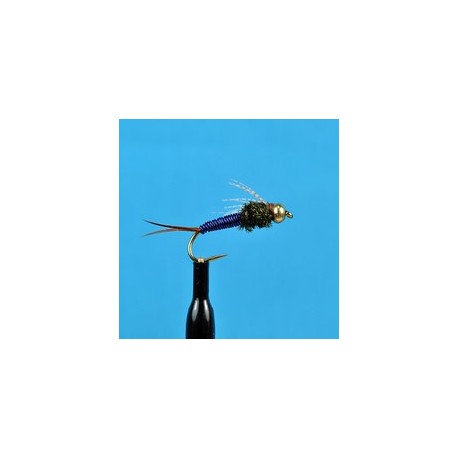 Beaded Nymphs Bead Head Copper John Blue $2.50