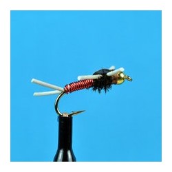 Beaded Nymphs Bead Head Copper John Rubber Leg Red $2.50
