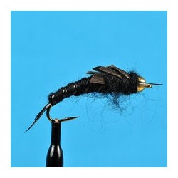 Beaded Nymphs Bead Head K's Stone Black $2.50