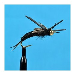 Beaded Nymphs Bead Head K's Stone Fly Black Rubber Leg $2.50