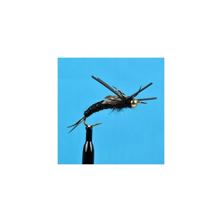 Beaded Nymphs Bead Head K's Stone Fly Black Rubber Leg $2.50