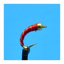 Beaded Nymphs Bead Head Midge Red $2.50