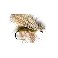 Dries olive elk hair caddis button $2.50