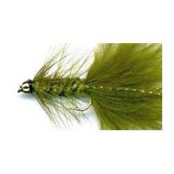 Streamers beaded olive woolly bugger button $2.50