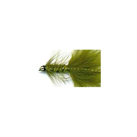 Streamers beaded olive woolly bugger button $2.50