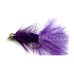 Streamers purple beaded woolly bugger button $2.50