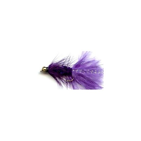 Streamers purple beaded woolly bugger button $2.50