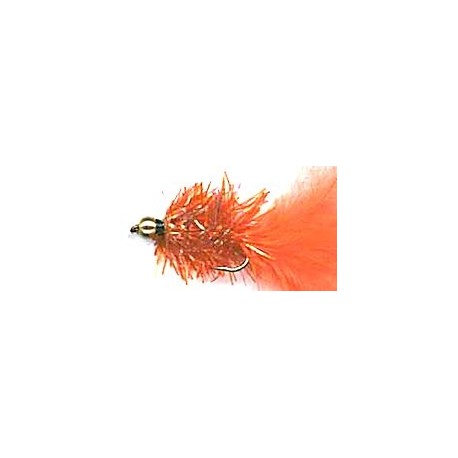 Streamers orange crystal woolly bugger button $2.50