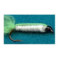 Streamers green white baby doll button $2.50