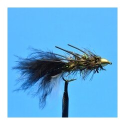 Streamers Conehead Krystal Bugger Rubber Legs  Black White $2.64