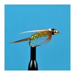 Beaded Nymphs Bead Head Prince Nymph Green Krystal Flash $2.50