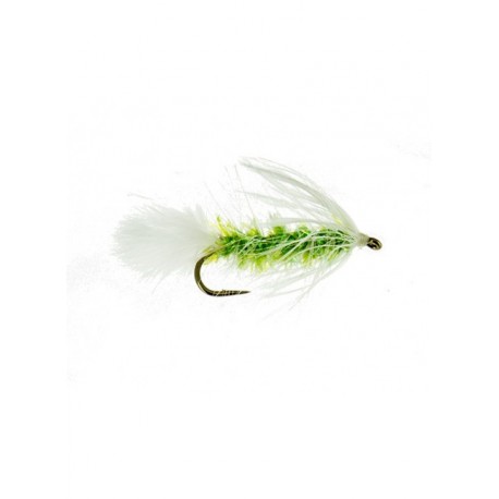 Streamers pyramid bugger chartreuse and white $2.50
