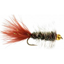 Streamers BH Wooly Bugger Peacock Brown Tail $2.50