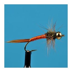 Beaded Nymphs Bead Head Prince Nymph Neon Orange $2.50