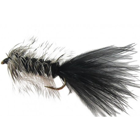 Streamers Woolly bugger black grizzly $2.50