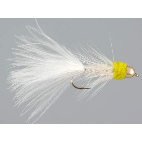 Conehead Streamers white yellow wb conehead $3.00