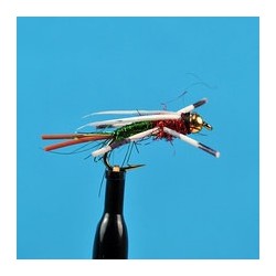 Beaded Nymphs Bead Head Rubber Leg Prince Krystal Flash Red Green $2.50