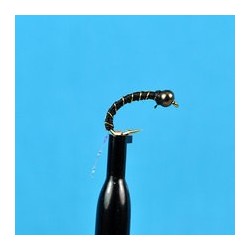 Beaded Nymphs Bead Head Zebra Midge Black $2.50
