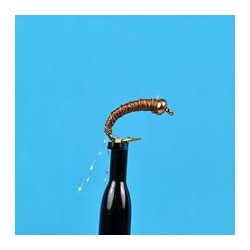 Beaded Nymphs Bead Head Zebra Midge Brown $2.50