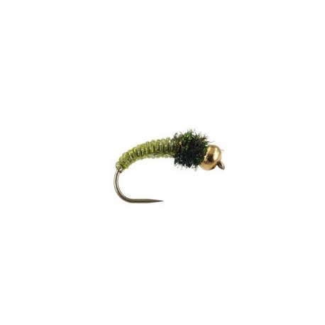 Barbless Flies Caddis Larva Olive BL $2.50