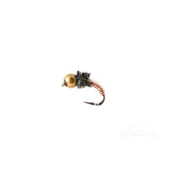 Beaded Nymphs Brassie Bi Color Bead Head GreenBlack $2.50