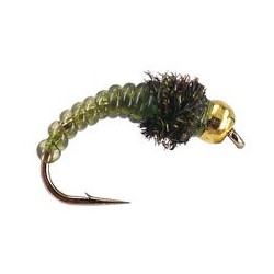 Beaded Nymphs Caddis Larve Olive $2.50