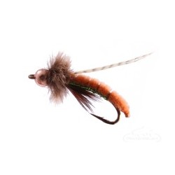 Beaded Nymphs Caddis Poopah Bead Head Dark Tan $2.50