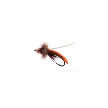 Beaded Nymphs Caddis Poopah Bead Head Dark Tan $2.50