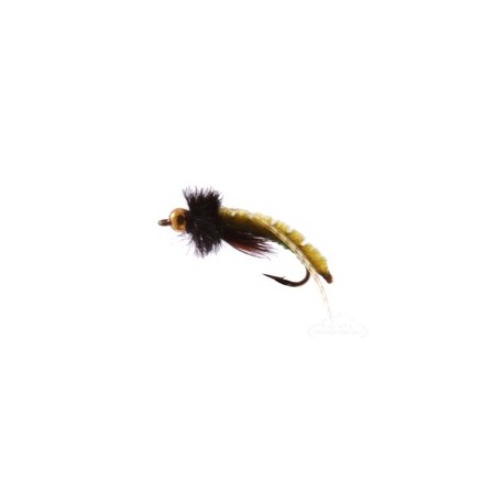Beaded Nymphs Caddis Poopah Bead Head Olive $2.50