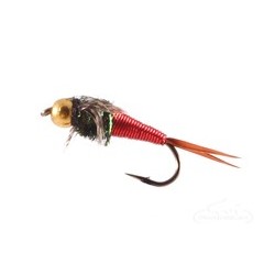 Beaded Nymphs Copper John Nymph BH Rubber Legs Black White $2.50