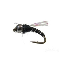 Beaded Nymphs Crystal Midge Black Tungsten Bead $2.50