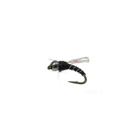 Beaded Nymphs Crystal Midge Black Tungsten Bead $2.50
