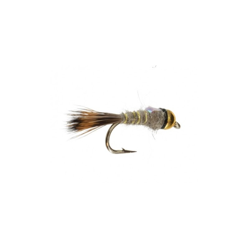 thumbnail image 2 of Trout Fishing Flies – 6 Pack Chain Eye Cats Whisker (Yellow Body, White Wing) 2 of 6