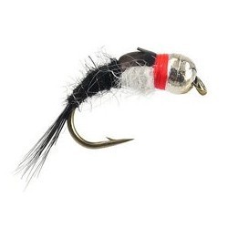 Tungsten Nymphs black and white nymph $3.00