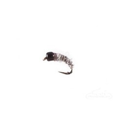 Beaded Nymphs Ghost Biot Midge Glass Bead Grey $2.50