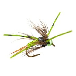 Tungsten Nymphs Markus Hot Green Head Copper TG $3.00