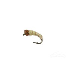 Beaded Nymphs Ghost Midge Bead Head Cream $2.50