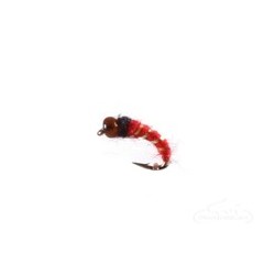 Beaded Nymphs Ghost Midge Bead Head Red $2.50
