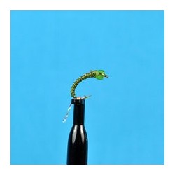 Beaded Nymphs Glass Bead Zebra Midge Olive $2.50