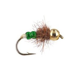 Beaded Nymphs Green Hot Head Pheasant Tail $2.50