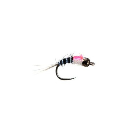Barbless Flies Innov BH Black Nymph BL White Pearl $2.50