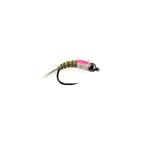 Barbless Flies Innov BH Olive Nymph BL White Pearl $2.50