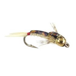 Beaded Nymphs Silvermans BH Epoxy Back Red Tag Sally $2.50