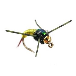 Beaded Nymphs Tung RL C N Copper Bob  Chartreuse $2.50