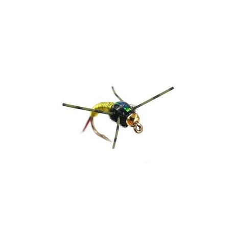 Beaded Nymphs Tung RL C N Copper Bob  Chartreuse $2.50
