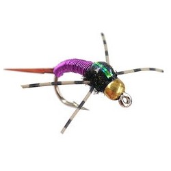 Beaded Nymphs Tung RL C N Copper Bob  Purple $2.50