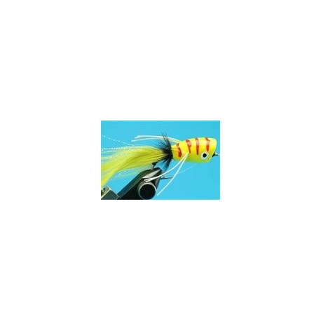 Bass Flies bass popper canary tiger $8.50
