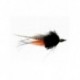 Bass Flies bullethead baitish black and orange $8.50